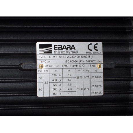 Насос вертикальный многоступенчатый EBARA EVMS 10 6 F5 Q1BEG E/2,2 (official, 26551100065)