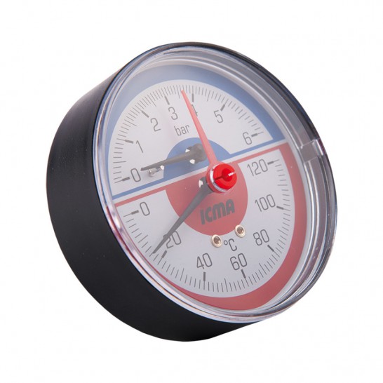 Термоманометр Icma 1/2" 0-10 бар, заднее подключение №259 Термоманометр Icma 1/2" 0-10 бар, заднее подключение №259